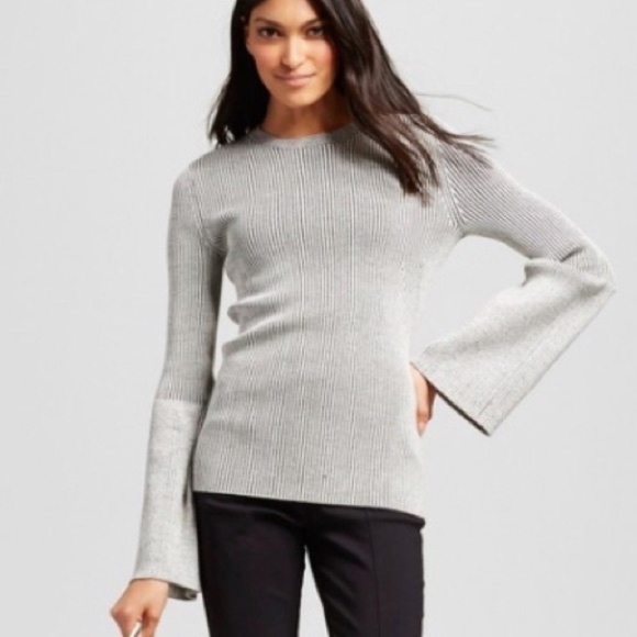 Who What Wear Sweaters - Who What Wear | Bell Sleeves Gray Sweater Small